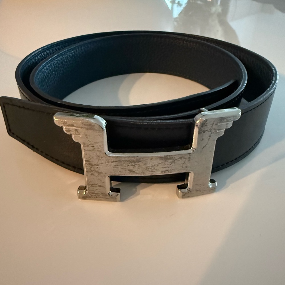 Hermes woman black/blue belt size 80